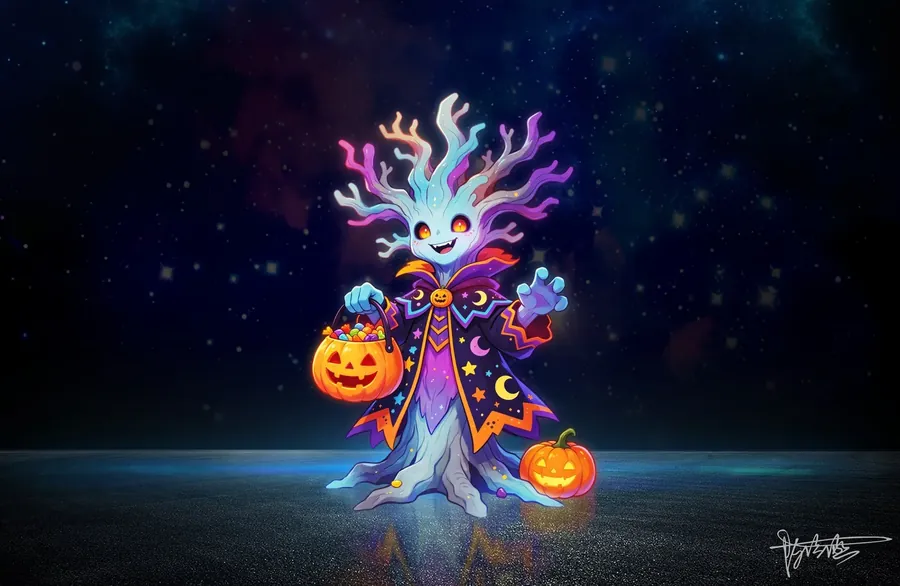 Árbol fantasma luminoso LED