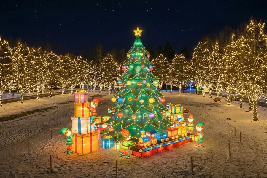 Árbol de Navidad con regalos LED