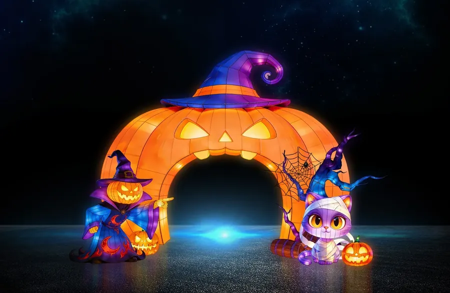 Arco de calabazas luminoso LED