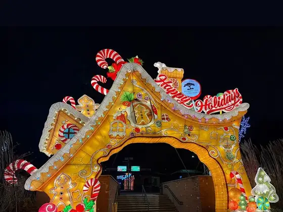 Arco de casa de jengibre luminoso LED