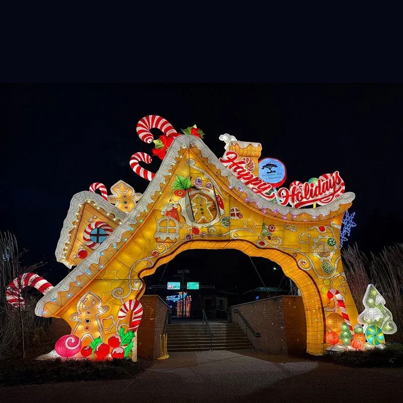 Arco de casa de jengibre luminoso LED