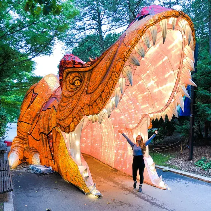 Arco-túnel de T-Rex luminoso LED