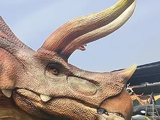 Cabeza animatrónica de Triceratops