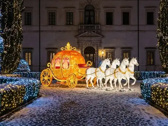 Carruaje con caballos luminoso LED