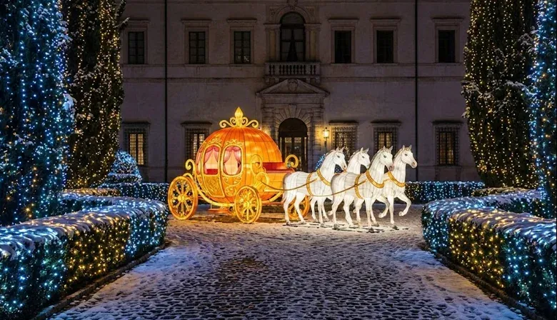 Carruaje con caballos luminoso LED