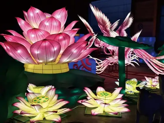 Flores de loto luminosas LED de gran tamaño