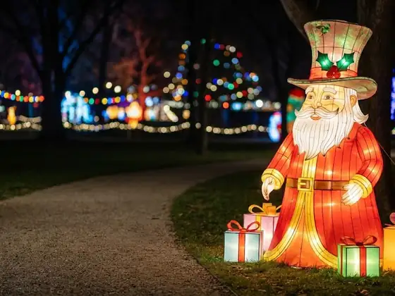 Papá Noel con regalos luminoso LED