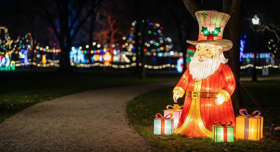 Papá Noel con regalos luminoso LED