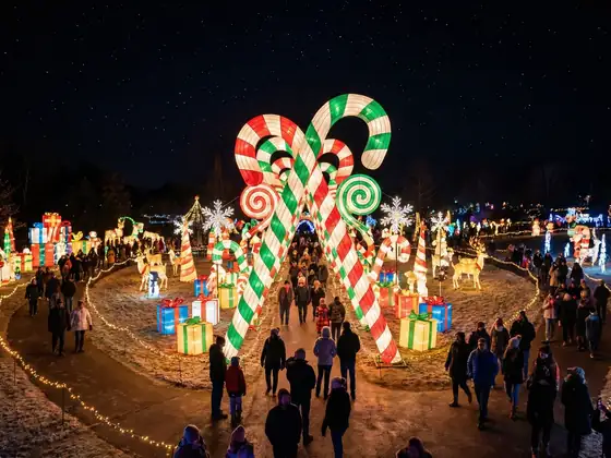 Paseo de bastones de caramelo LED