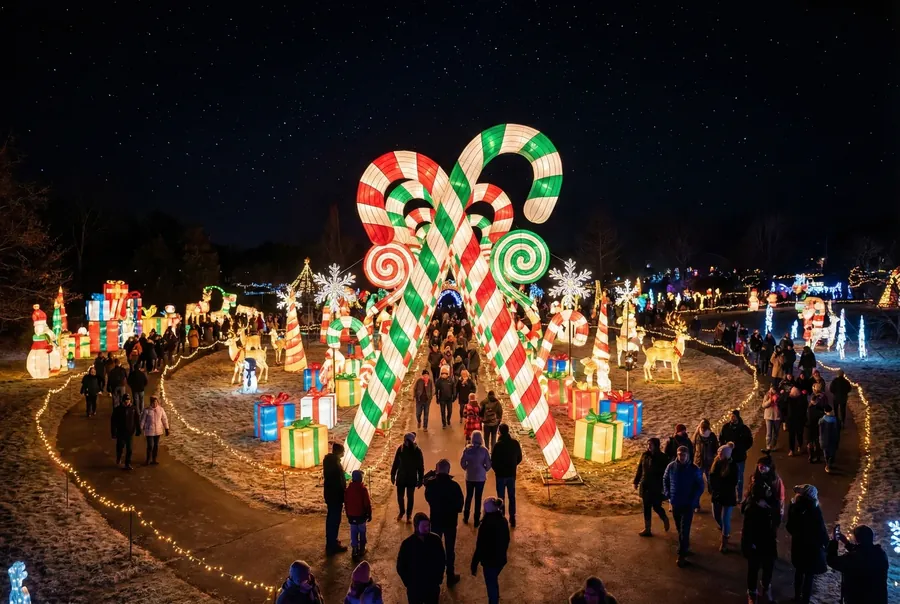 Paseo de bastones de caramelo LED