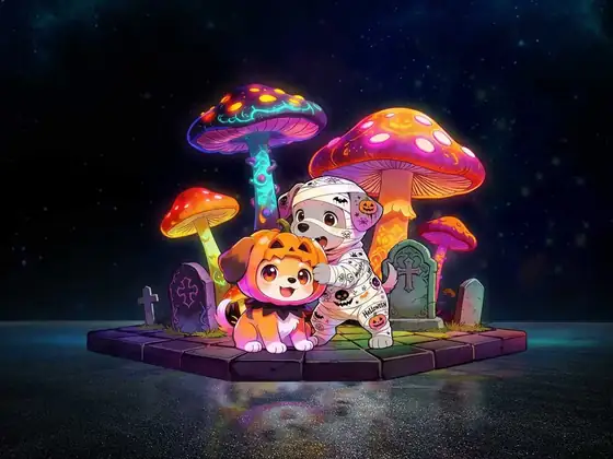 Setas luminosas LED de colores en una escena nocturna