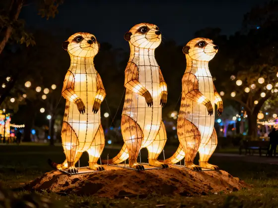 Grupo de suricatos luminosos LED erguidos
